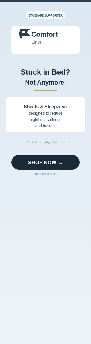 Comfort Linen - Stuck in Bed? Not Anymore. Shop Now.
