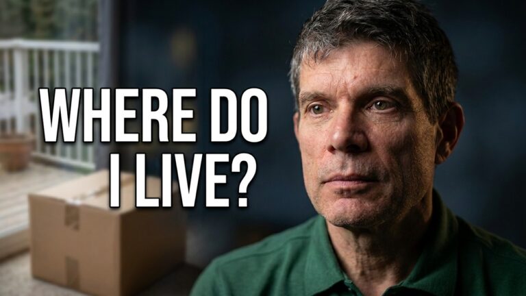 David from Life with Parkinson's talking to camera during the Moving film